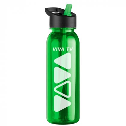 Transparent Green Custom Flip Straw 24 oz Outdoors Water Bottle