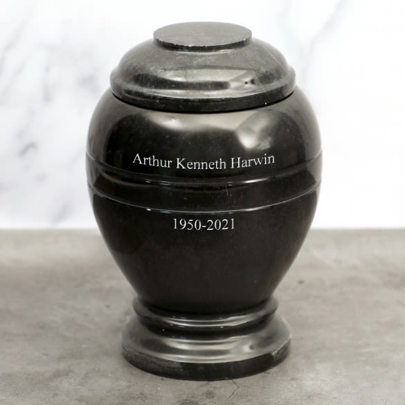 Personalized Black Marble Memorial Cremation Urns | Personalized Memorial Gifts
