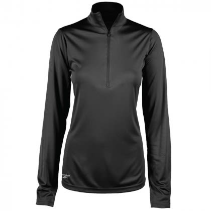 Promo Ladies Reebok Jersey 1/2 Zip Pullover - Black