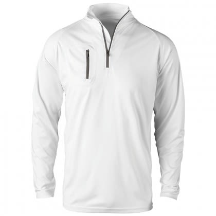 Custom Men's Portal Snag Resistant 1/4 Zip Pullover - White Custom Men's Portal Snag Resistant 1/4 Zip Pullover - White