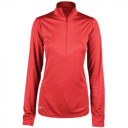 Promo Ladies Reebok Jersey 1/2 Zip Pullover - Red