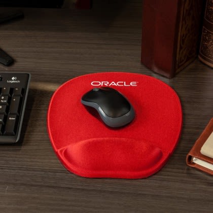 Red Promotional Memory Foam Mouse Pads with Wrist Rests