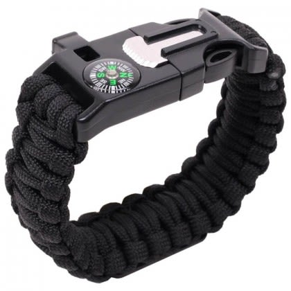 Imprinted Logo Survival Wrist Band - Black Imprinted Logo Survival Wrist Band - Black