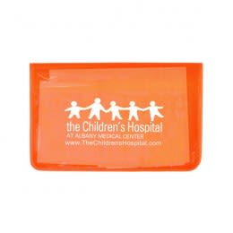 Custom Sunscreen Giveaway Items | Sun Relief First Aid Kit - 8 Piece | Promotional Beach First Aid Kits - Translucent Orange