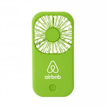 Imprinted Hand-Held Matte Finish Portable Fan - Lime green 