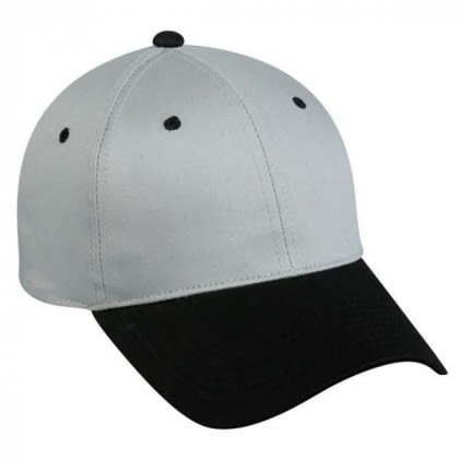 Structured Cotton Twill Cap with Embroidered Logo Light Grey/black