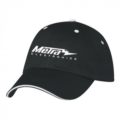 Price Buster Promotional Sandwich Cap | Custom Embroidered Sandwich Hats | Custom Logo Embroidered Hats & Caps - Black/White