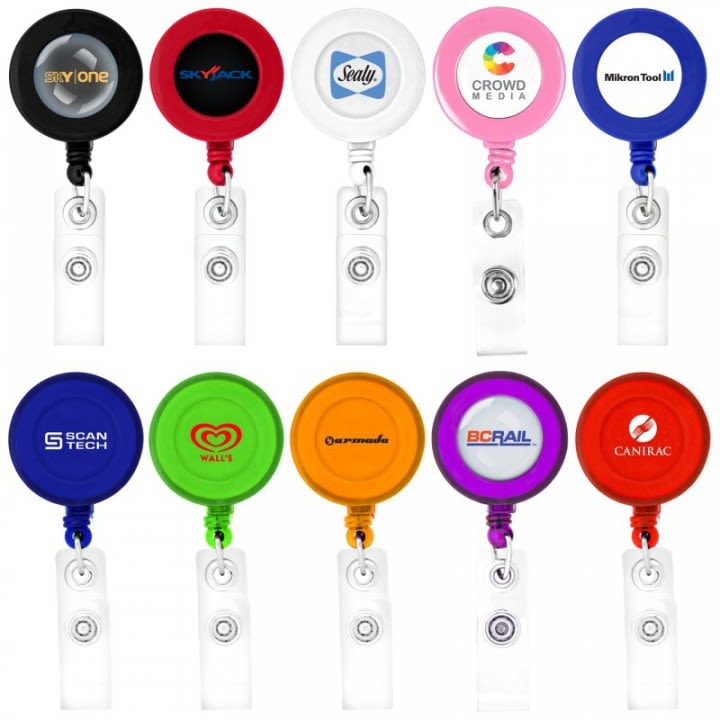 30 Round Badge Holder  Cheap Plastic Retractable Badge Holders