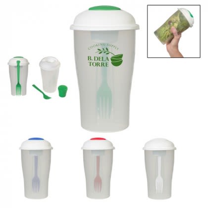 3 Piece Logo Printed Promotional Salad Shaker Kits 