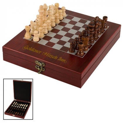 Engraved Chess Set with Wood Box | Unique Personalized Chess Sets | Personalized Game Board Gift Sets