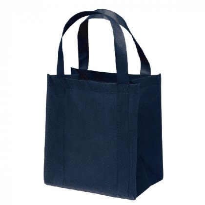 Small Reusable Tote Bag-Wide Gusset-Full Color Imprint - Navy