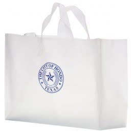 16 x 12 Clear Frosted Shopping Bag with Gusset - Ink Imprint
