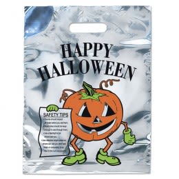 Custom Silver Reflective Pumpkin Bag - 11 x 15