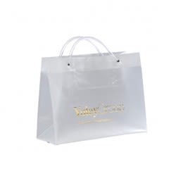 7.75x3.5x15 Clear Frosted Plastic Tote Bags - 3.5 Mil