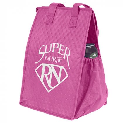 Custom Insulated Lunch Tote with Zipper Top - Pink