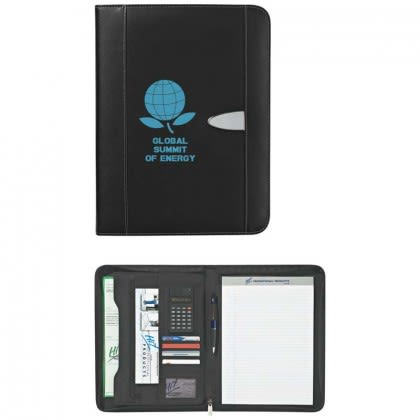 Custom Portfolios | Eclipse Bonded Leather Portfolio with Calculator | Promotional Leather Bound Portfolios