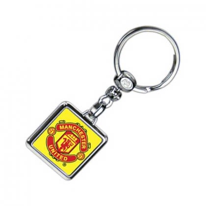 Die Cast Metal  Domed Key Tag - Square Promotional Custom Imprinted With Logo