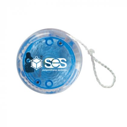 Translucent Blue Light Up Yo-Yo | Imprinted Light-Up Yo-Yos