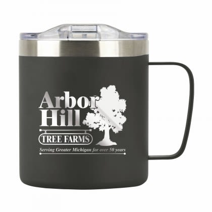 Printed Cafe-To-Go Stainless Steel Coffee Mug - Black
