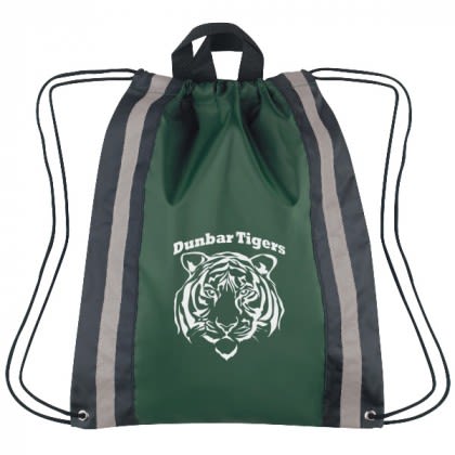 Forest Green Small Nylon Reflective Sports Pack Promotional Custom Imprinted With Logo