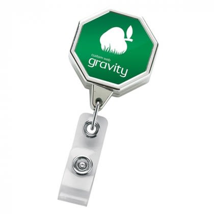 Chrome Jumbo Octagon Badge Reel