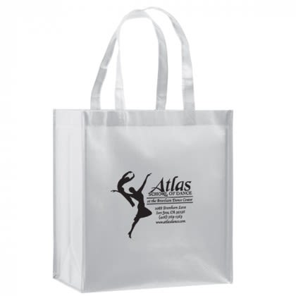 Laminated Non-Woven Totes | Designer Reusable Gloss Laminated Tote Bag - White