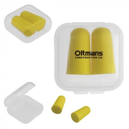 Earplugs in Square Case with Imprint