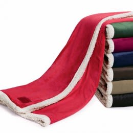 Customized Challenger Lambswool Throw 50 in. x 60 in. red