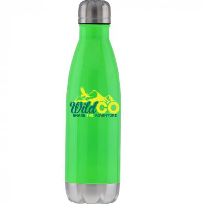 Imprinted Adela Stainless Steel Bottle - Lime green