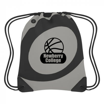 Custom Logo Printed Microfiber Drawstring Bags | Cyclone Sports Pack | Promotional Microfiber Drawstring Bags - Gray with Black