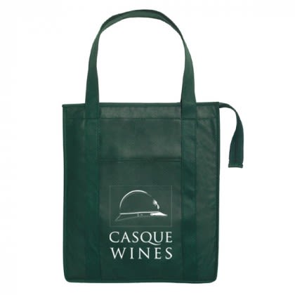 Custom promo insulated grocery bag- Reusable Insulated Shopper Tote- Hunte