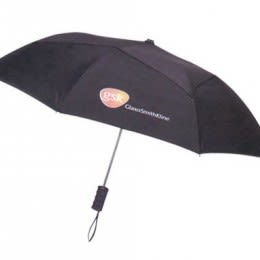 Zephyr Folding Umbrella Promotional Custom Imprinted With Logo -Black