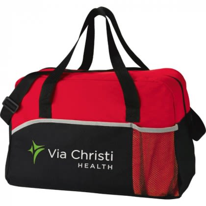 Red Custom Imprinted Energy 17" Duffel Bag