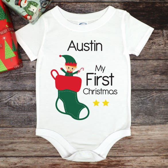 Custom Baby Outfit Elf | First Christmas Infant Gift