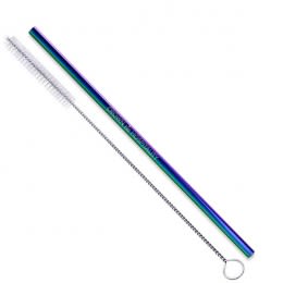 Custom Reusable Straws | Multicolor Stainless Steel Straws | Personalized Laser Engraved Drinking Straws - Rainbow