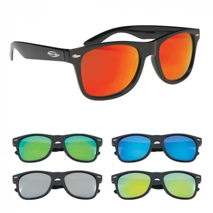 Malibu Custom Mirrored Sunglasses with Company Logo