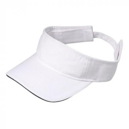 Imprinted Visor Custom with Logo - White/navy