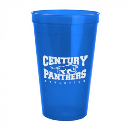 Transparent Blue Custom Insulated Stadium Cups | 16 oz Insulated Party Cup | Logo Branded Insulated Stadium Cups Wholesale