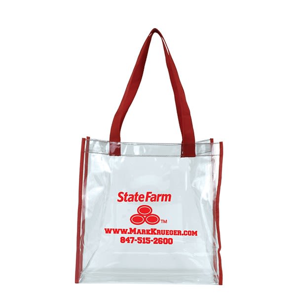Clear PVC Stadium Tote Bag With Imprint