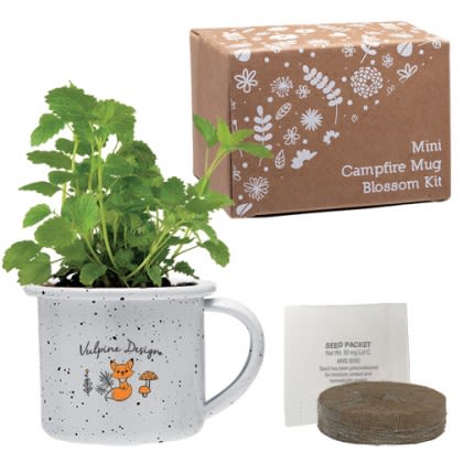 Imprinted Mini Campfire Mug Blossom Kit - White
