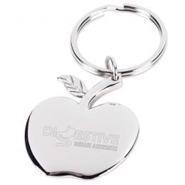 Engraved Apple Nickel Plated Key Ring