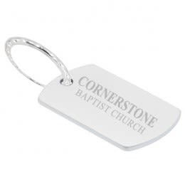 Logo Engraved Stainless Steel Key Ring Dog Tag