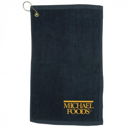 Navy Fingertip Towel | Logo Printed Golf Towels in Bulk