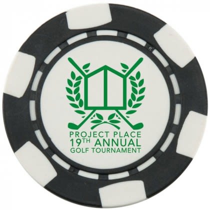 Poker Chip Ball Marker with Logo BLack