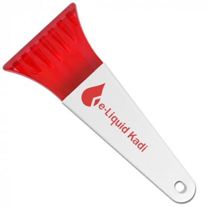 Small Promotional Ice Scrapers for Businesses - 7” - Transparent Red Blade Small Promotional Ice Scrapers for Businesses - 7” - Transparent Red Blade