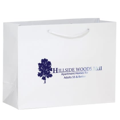 Custom 13 x 10 Matte Laminate Euro Tote with Gusset - White