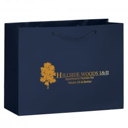 Custom 13 x 10 Matte Laminate Euro Tote with Gusset - Navy