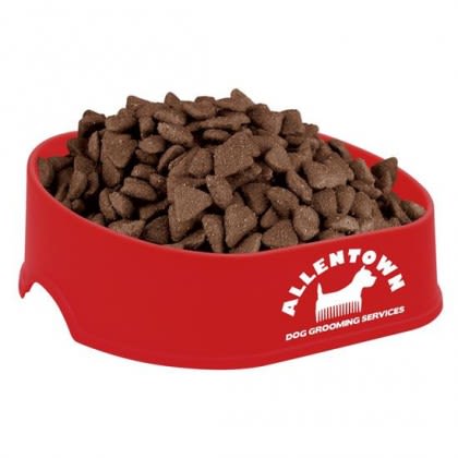 Promotional Happy Dog 8" Pet Bowl - Red