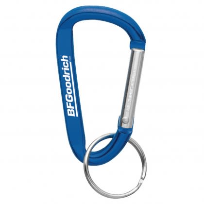 Blue Carabiner Promotional Custom Imprinted With Logo