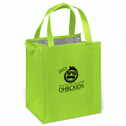 Therm-O-Tote Reusable Tote w/Full Color Process- Lime green